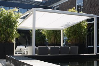 Kubische Textilbeschattung oder auch Markise 2.0